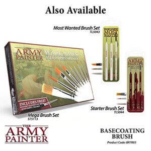 The Army Painter Hobby: Basecoating - Hobby Brush with Synthetic Taklon Hair - Base Colouring Paint Brush for Wargames, Fine Detail Paint Brush for Miniature Painting & Miniature Paint Sets