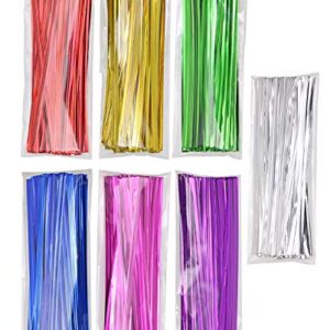 Mini Skater 700pcs 4" Metallic Twist Ties - Colored (7 Colors)