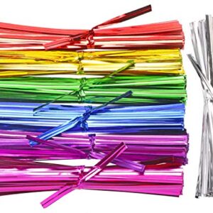 Mini Skater 700pcs 4" Metallic Twist Ties - Colored (7 Colors)