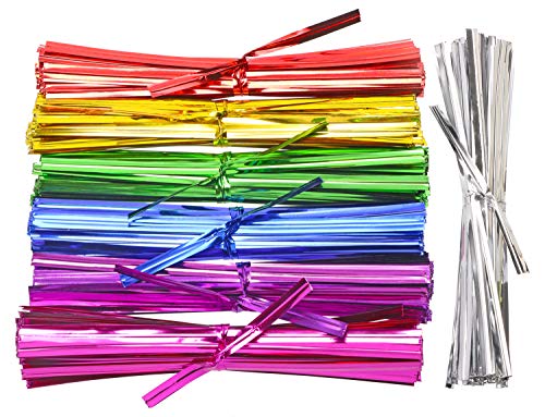 Mini Skater 700pcs 4" Metallic Twist Ties - Colored (7 Colors)