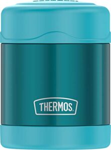 thermos funtainer 10 ounce stainless steel vacuum insulated kids food jar, teal