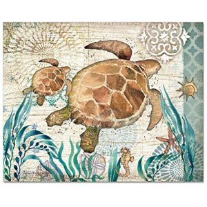 counterart monterey bay turtle 3mm heat tolerant tempered glass cutting board 15” x 12” manufactured in the usa dishwasher safe