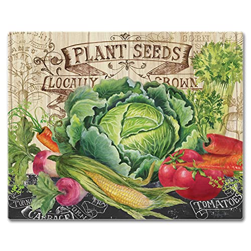 CounterArt Our Farm 3mm Heat Tolerant Tempered Glass Cutting Board 15” x 12” Manufactured in the USA Dishwasher Safe