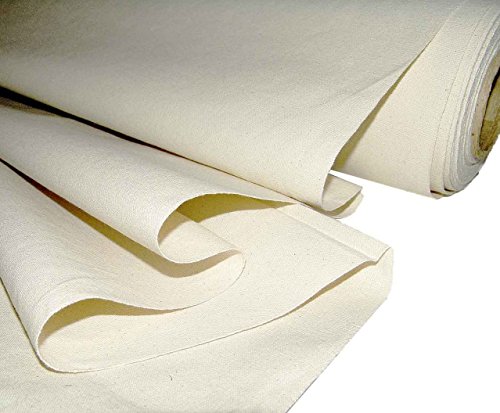 Mybecca Unprimed Cotton Canvas Fabric 7oz Natural Duck Cloth 63" Wide, 10 Yards