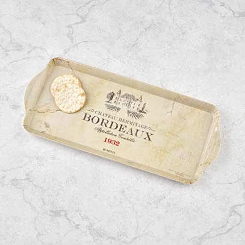Pimpernel Vin de France Collection Sandwich Tray | Serving Platter | Crudité and Appetizer Tray for Indoor and Outdoor use | Made of Melamine | Measures 15.1" x 6.5" | Dishwasher Safe