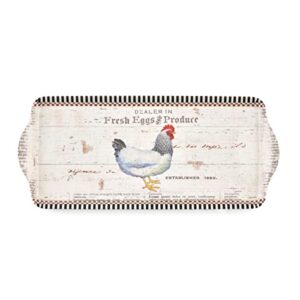 pimpernel on the farm collection sandwich tray | serving platter | crudité and appetizer tray for indoor and outdoor use | made of melamine | measures 15.1" x 6.5" | dishwasher safe
