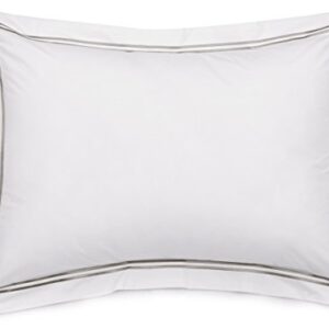 Amazon Brand – Pinzon 400-Thread-Count Egyptian Cotton Sateen Hotel Stitch Sham - Standard, Silver Grey