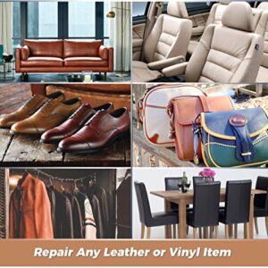 Leather and Vinyl Repair Kit - Furniture, Couch, Car Seats, Sofa, Jacket, Purse, Belt, Shoes | Genuine, Italian, Bonded, Bycast, PU, Pleather |No Heat Required | Repair & Restore