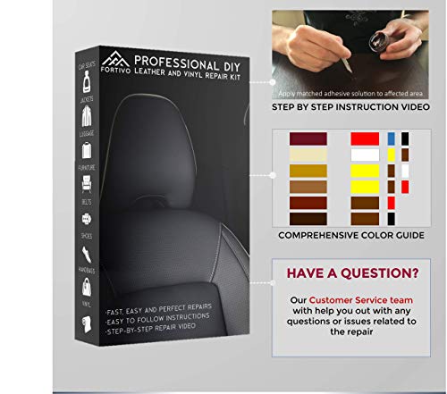 Leather and Vinyl Repair Kit - Furniture, Couch, Car Seats, Sofa, Jacket, Purse, Belt, Shoes | Genuine, Italian, Bonded, Bycast, PU, Pleather |No Heat Required | Repair & Restore