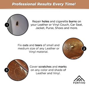 Leather and Vinyl Repair Kit - Furniture, Couch, Car Seats, Sofa, Jacket, Purse, Belt, Shoes | Genuine, Italian, Bonded, Bycast, PU, Pleather |No Heat Required | Repair & Restore