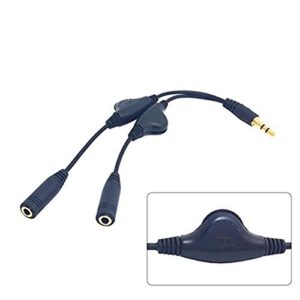LOTOS 3.5mm Male Stereo to Double Female Audio Headphone Splitter Cable with Dual Volume Control Splitter Suit for All Earphone Headphone