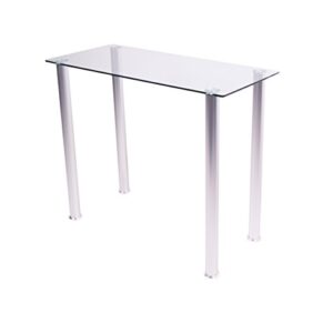 RTA Home and Office White Tempered Glass Utility Desk or Utility Stand