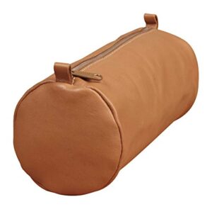 clairefontaine - ref 77032c - age bag leather large round pencil case - 22 x 8cm in size - suitable for storing & transporting pencils, pens & accessories - brown