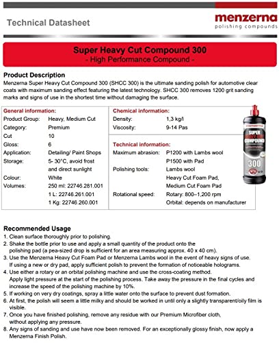 Menzerna SHC300 Super Heavy Cut Compound, 8 oz.