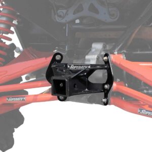 SuperATV Rear Receiver Hitch for Can-Am Maverick (See Fitment) | Easy Bolt-on Design | 4.5mm Heavy-Duty Carbon Steel | Tow up to 1650 lbs l Fits Standard 2" Attachments