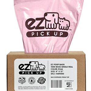 EZ 1000 Pet Waste Disposal Dog Poop Bags, Pickup Bags Pink (Single roll, not on Small Rolls)