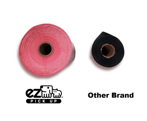 EZ 1000 Pet Waste Disposal Dog Poop Bags, Pickup Bags Pink (Single roll, not on Small Rolls)