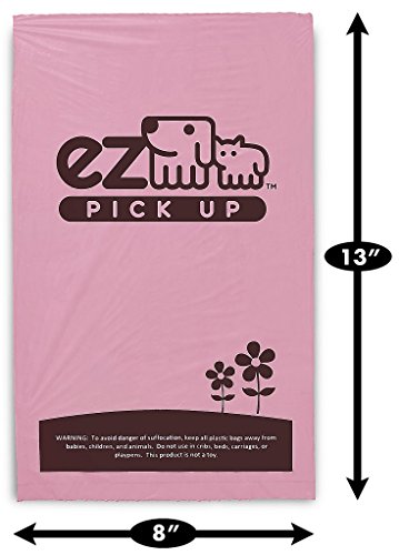 EZ 1000 Pet Waste Disposal Dog Poop Bags, Pickup Bags Pink (Single roll, not on Small Rolls)