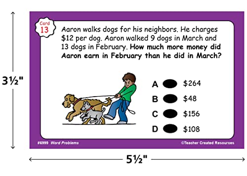 Teacher Created Resources Power Pen Learning Cards: Solving Word Problems Grade 4 (6999)