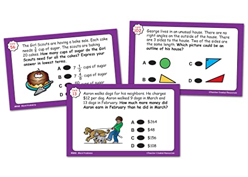 Teacher Created Resources Power Pen Learning Cards: Solving Word Problems Grade 4 (6999)