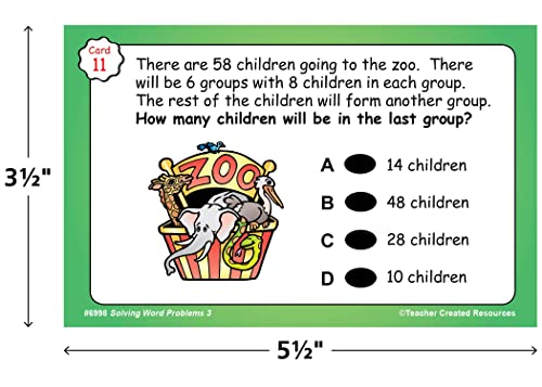 Teacher Created Resources Power Pen Learning Cards: Solving Word Problems Grade 3 (6998) Medium