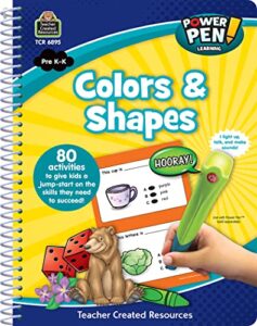 teacher created resources power pen learning book, colors & shapes (6895)