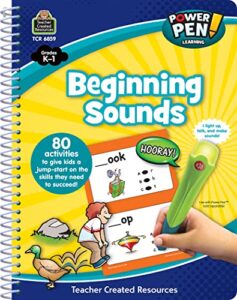 teacher created resources power pen learning book, beginning sounds (6859)