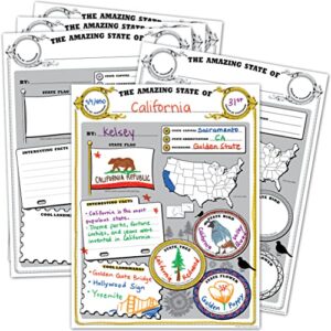 teacher created resources amazing state poster pack, black, white, 17 x 22 inch