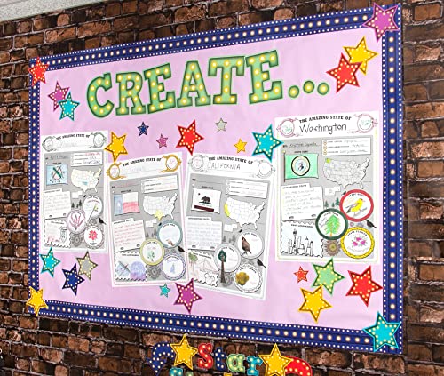 Teacher Created Resources Amazing State Poster Pack, Black, white, 17 x 22 Inch