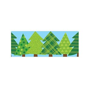 creative teaching press woodland friends patterned pine trees border (8386)