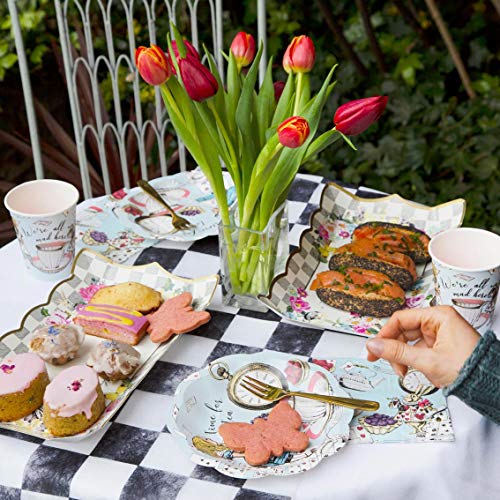 Talking Tables Truly Alice Food Serving Platter 12" x 7.5" a Tea Party Birthday, Multicolor