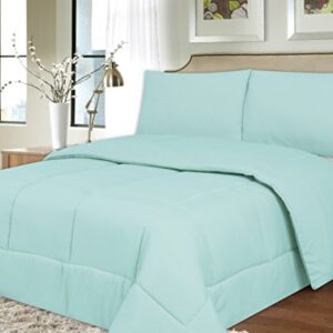 Sweet Home Collection Down Alternative Polyester Comforter Box Stitch Microfiber Bedding - Twin, Light Blue