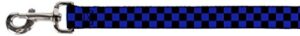 buckle-down pet leash - checker black/neon blue - 6 feet long - 1.5" wide