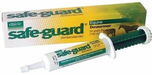 safe-guard equine paste 10% fenbendazole horse wormer control lungworm stomach and intestinal apple flavor.