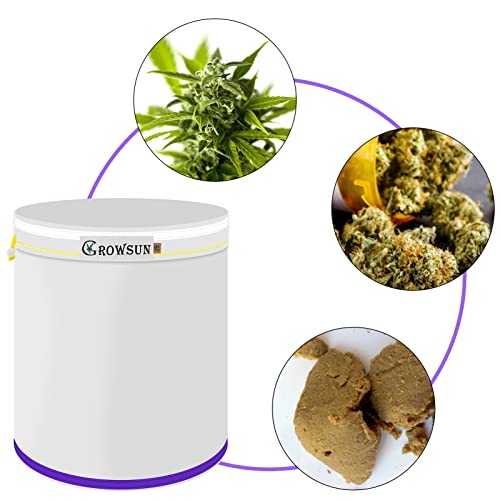Growsun All Mesh Bubble Bag 32 Gallon 5 Bags Herb Ice Hash Micron Bags Essence Extractor Kit, 8’’x8’’ Pressing Screen Include