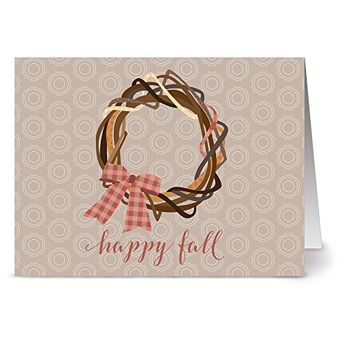 Note Card Cafe Autumn Cards with Kraft Envelopes | 72 Pack | It's Fall Y'all Designs | Blank Inside, Glossy Finish | Holiday, Winter, Christmas