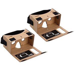 blingkingdom - (2pcs in pack) cardboard headset 3d virtual reality vr for android smart phones iphone + nfc and head-strap