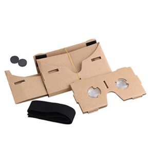 Blingkingdom - (2pcs in Pack) Cardboard Headset 3D Virtual Reality VR for Android Smart Phones iPhone + NFC and Head-Strap