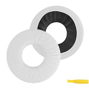 geekria quickfit leatherette replacement ear pads for sony mdr-v150 v200 v250 v300 v400 zx100 zx110 zx110nc zx220bt zx300 zx310 zx330bt headphones ear cushions, headset earpads (white)