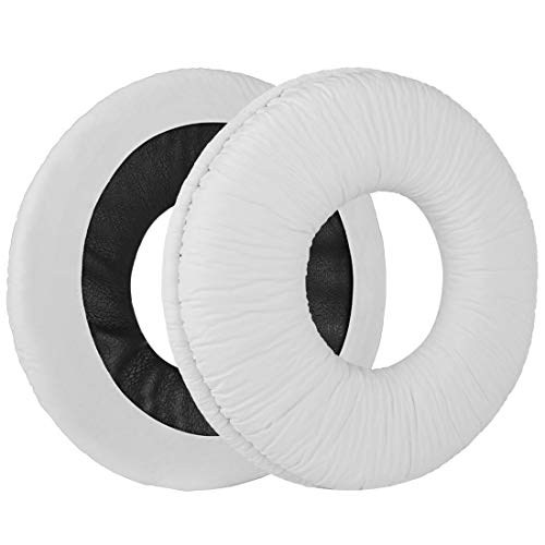 Geekria QuickFit Leatherette Replacement Ear Pads for Sony MDR-V150 V200 V250 V300 V400 ZX100 ZX110 ZX110NC ZX220BT ZX300 ZX310 ZX330BT Headphones Ear Cushions, Headset Earpads (White)