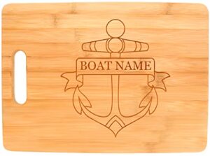 customized boating gift nautical boat name anchor personalized big rectangle bamboo cutting board