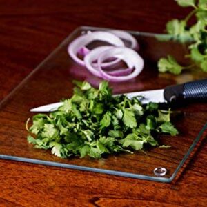 clever chef Shape Variety Pack of 6 Clear Glass Cutting Boards Shatter-Resistant, Durable, Stain-Resistant, Dishwasher Safe, and Non-Slip