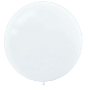amscan 115910.08 perfect round latex balloons, white, 4ct