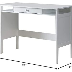 Kings Brand Furniture Home & Office Parsons Wood Desk with Drawer, White