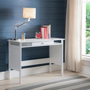 Kings Brand Furniture Home & Office Parsons Wood Desk with Drawer, White