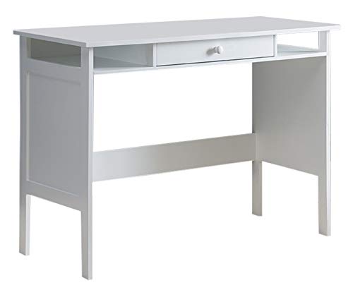 Kings Brand Furniture Home & Office Parsons Wood Desk with Drawer, White