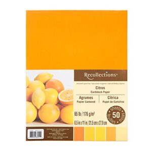 recollections citrus cardstock paper, 8.5" x 11" - 50 sheets, 5 colors