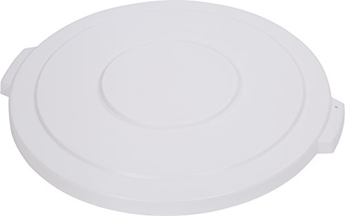 Carlisle FoodService Products 34104502 Bronco Round Waste Bin Trash Container Lid, 44 Gallon, White