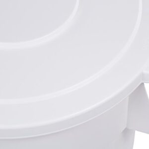 Carlisle FoodService Products 34104502 Bronco Round Waste Bin Trash Container Lid, 44 Gallon, White