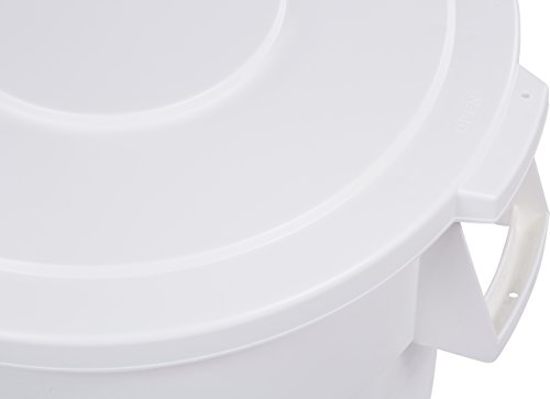 Carlisle FoodService Products 34104502 Bronco Round Waste Bin Trash Container Lid, 44 Gallon, White